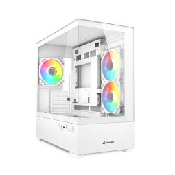 Caja ordenador gaming sharkoon mk6 rgb matx cristal templado blanco