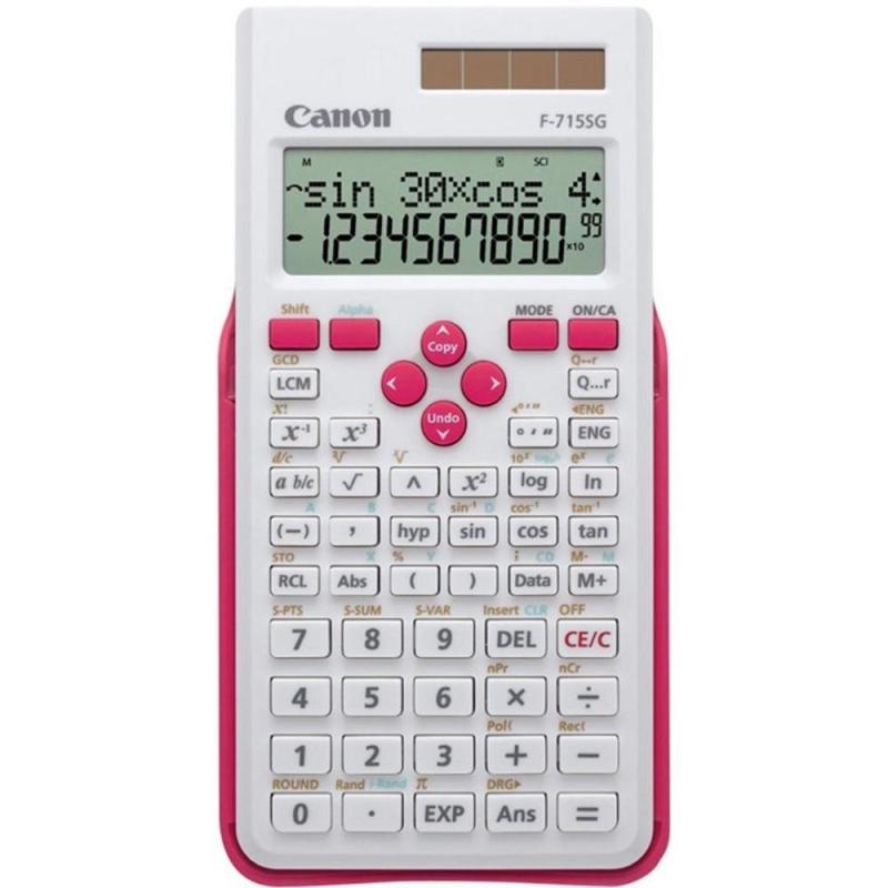 Calculadora canon cientifica f - 715sg dbl blanco y fucsia 12 digitos