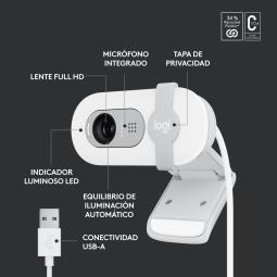 Webcam logitech brio 100 blanco full hd - usb