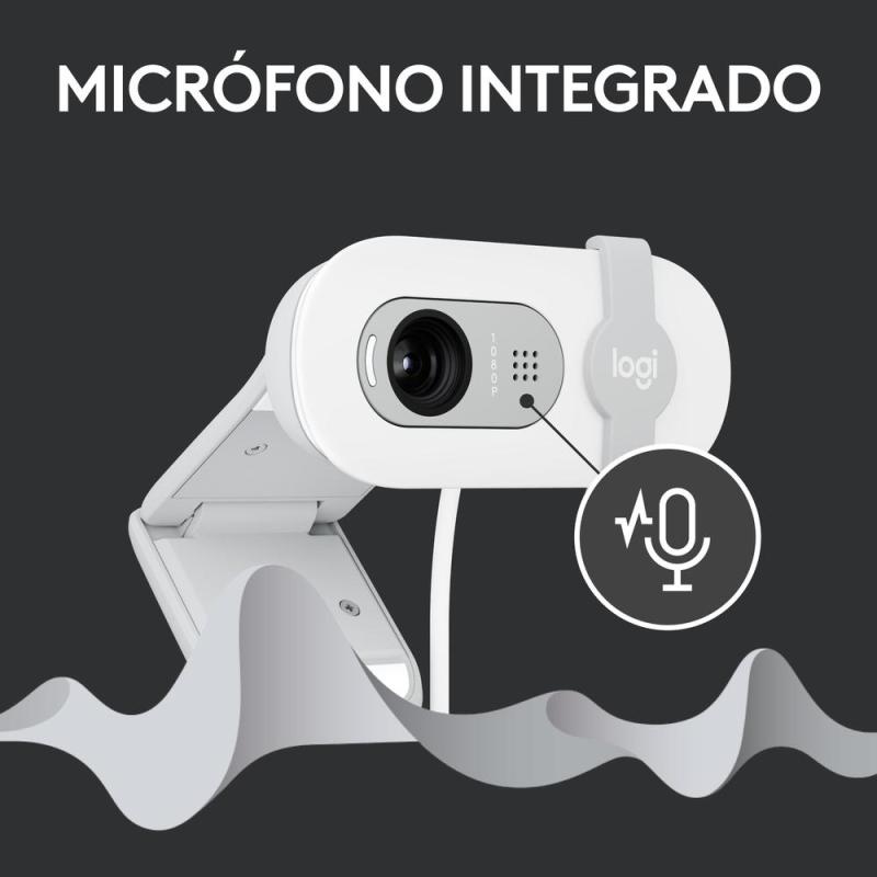 Webcam logitech brio 100 blanco full hd - usb