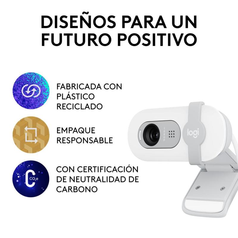 Webcam logitech brio 100 blanco full hd - usb