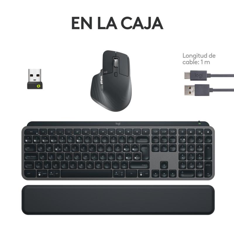 Teclado + raton logitech mx keys s combo inalambrico grafito español