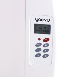 Yoevu - radiador eléctrico bajo consumo. 4 elementos 900 w de pared o pie 3 modos temporizador mando a distancia pantalla led bl