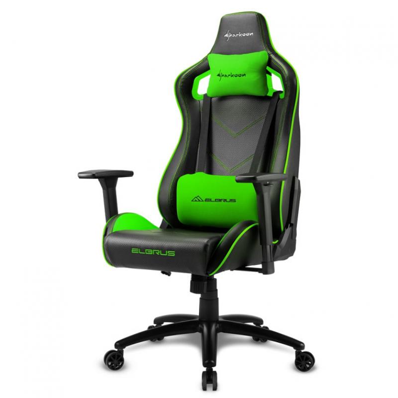 Silla gaming sharkoon elbrus 2 negro verde 160g - Imagen 1