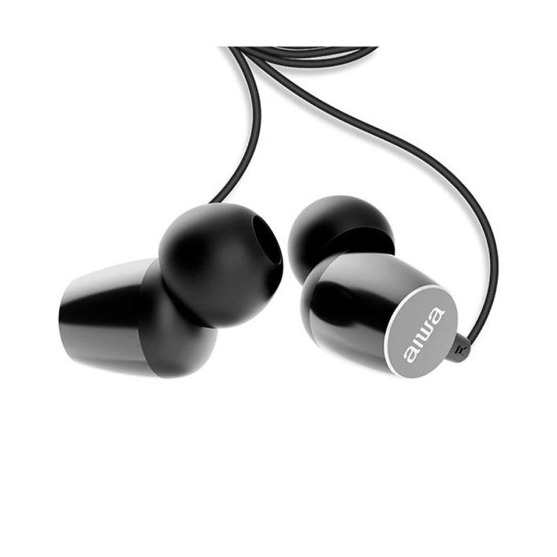 Auricular aiwa estm - 30sl jack 3.5mm negro - plata