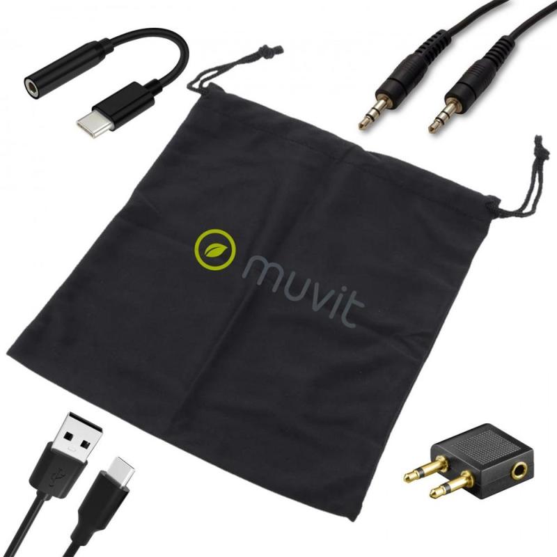 Auriculares muvit anc inalambrico negro