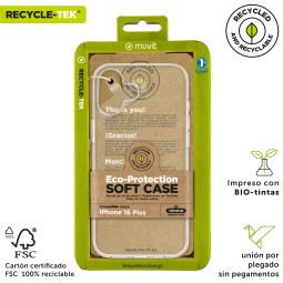 Funda muvit recycletek para apple iphone 16 plus transparente